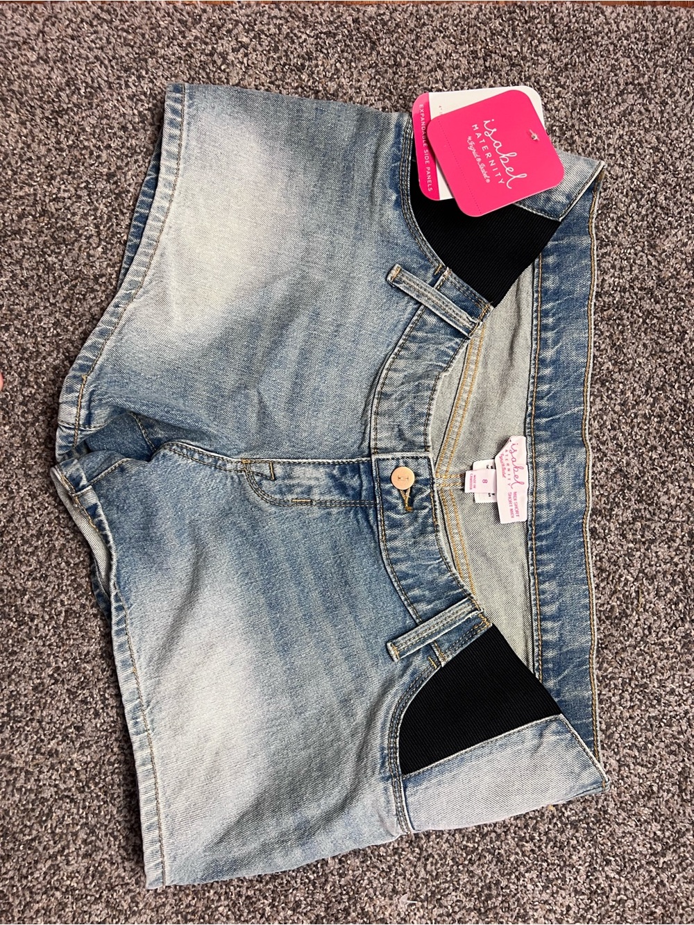 NEW maternity Denim Women’s Shorts with Elastic Side Panels